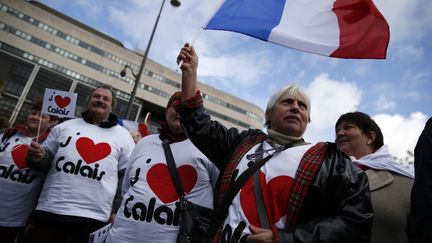 Des habitants de Calais manifestent à Paris pour demander que leur ville soit placée en état de "catastrophe économique", le 7 mars 2016. (THOMAS SAMSON / AFP)