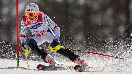 Le skieur français Arthur Bauchet lors des Jeux paralympiques de Pyeongchang, en 2018. (BOB MARTIN / OIS/IOC / AFP)