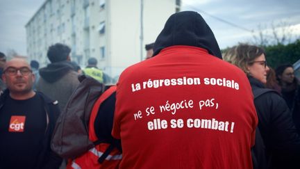 A Toulouse, des syndicalistes réclament le retrait de la réforme des retraites, le 16 décembre 2019. (ALAIN PITTON / NURPHOTO)