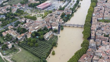 Le Vidourle en crue inonde Sommi&egrave;res (Gard), le 18 septembre 2014. (CITIZENSIDE / XAVIER CAILHOL / AFP)