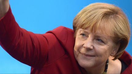 Angela Merkel lors de la campagne électorale (FEDERICO GAMBARINI/DPA/AFP)