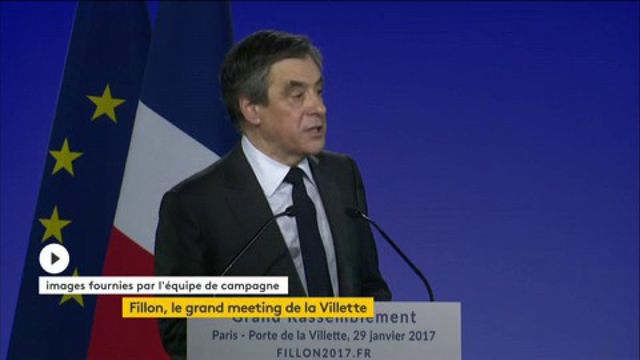 "Je veux remettre de l'ordre dans le chaos français", lance Fillon en meeting à Paris