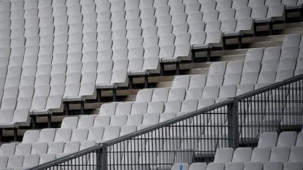 Gradins vides du Stade de France, le 30 avril 2020. (FRANCK FIFE / AFP)