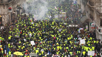 La dixième manifestation des "gilets jaunes" à Paris, le 19 janvier 2018. (MAXPPP)