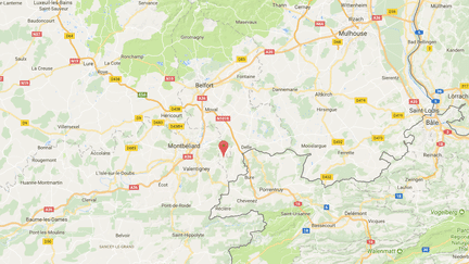 Un enfant, âgé de 8 ans, est mort d'un arrêt cardiaque pendant un tournoi de football, dimanche 19 novembre 2017, à Beaucourt (Territoire de Belfort). (GOOGLE MAPS / FRANCEINFO)