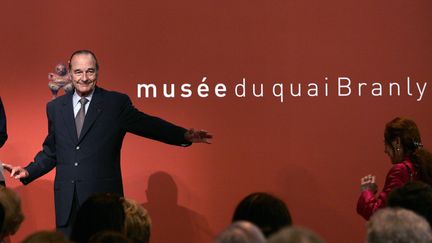 L'ex-président Jacques Chirac inaugure le musée du Quai Branly, le 20 juin 2006 (PATRICK KOVARIK / POOL / AFP)