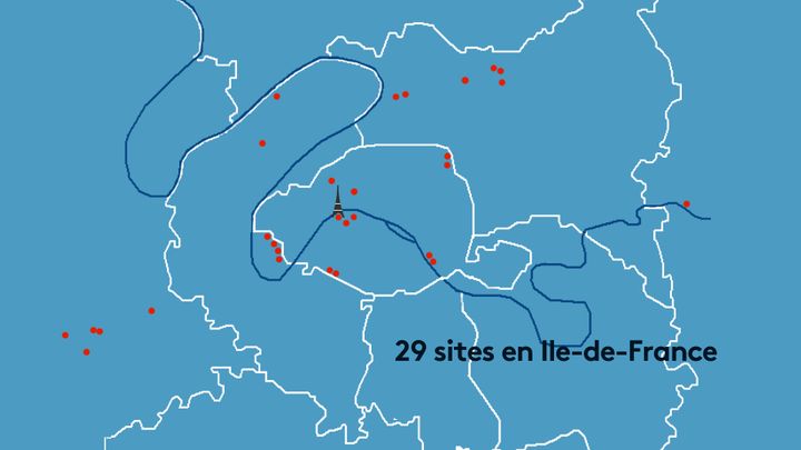 29 sites d'Ile-de-France accueilleront les épreuves des JO 2024. (FRANCEINFO)