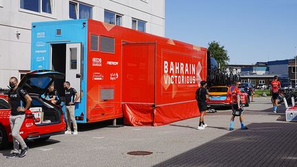 L'équipe cycliste Bahrain-Victorious est visée par une enquête du parquet de Marseille depuis le 3 juillet 2021.&nbsp; (BO AMSTRUP / RITZAU SCANPIX)