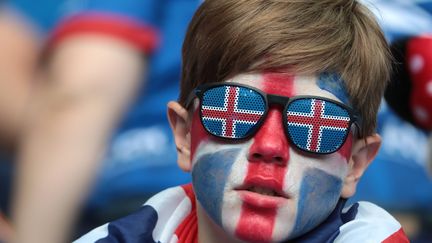 Un supporter islandais lors du match Islande-Autriche du premier tour de l'Euro, le 22 juin 2016 au Stade de France (Seine-Saint-Denis). (KENZO TRIBOUILLARD / AFP)