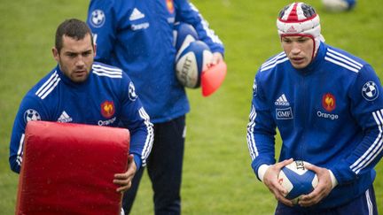 Les rugbymen français Jean-Marc Doussain et Wenceslas Lauret