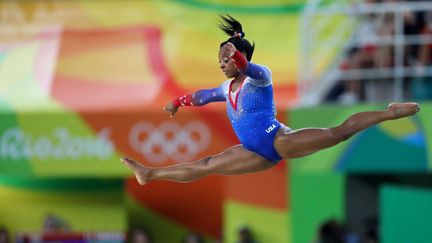 La gymnaste Simone Biles, lors du la finale de gymnastique au sol, les des Jeux olympiques de Rio, le 16 août 2016. (ANDREY /AGIF / SHUTTERSTOC / SIPA / REX)