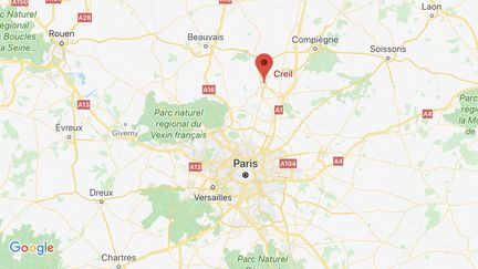 Le corps de la victime a été découvert à Creil&nbsp;(Oise), le 27 octobre 2019. (GOOGLE MAPS)