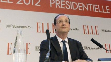 François Hollande au forum Elle-Sciences Po (5 avril 2012) (THOMAS SAMSON / AFP)