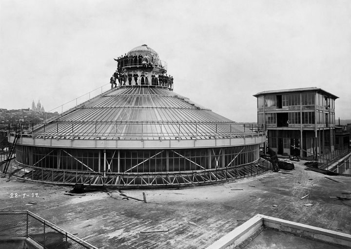 Vue extérieure de la coupole des Galeries Lafayette Paris Haussmann à sa construction, photographie en 1912 (Galeries Lafayette)