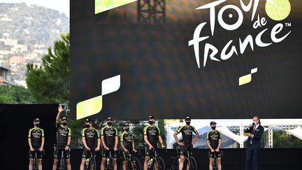 La présentation des équipes du Tour de France 2020 (ANNE-CHRISTINE POUJOULAT / AFP)