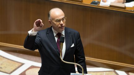 Le premier ministre Bernard Cazeneuve lors de son discours de politique générale devant les députés. (NICOLAS KOVARIK / MAXPPP)