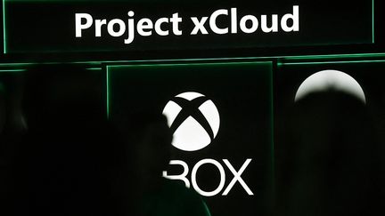 Le logo du projet xCloud d'Xbox, le bras armé de Microsoft dans le jeu vidéo. (INA FASSBENDER / AFP)