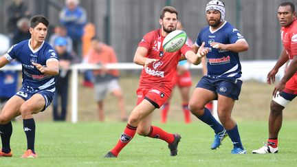 Jordan Michallet, en rouge sous les couleurs de Rouen, en août 2019. (MAXPPP)