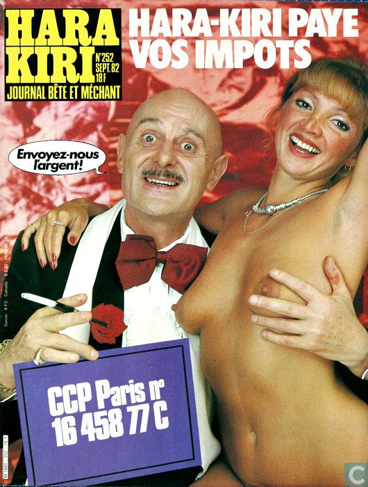 La couverture d'Hara Kri en septembre 1982 avec le Professeur Choron
 (Hara Kiri / Editions du Square)