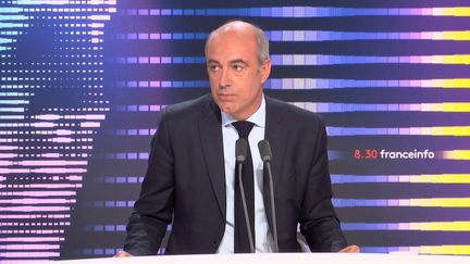 Olivier Marleix, président du groupe Les Républicains à l'Assemblée nationale, était l'invité de franceinfo, le 13 septembre 2022.&nbsp; (FRANCEINFO / RADIOFRANCE)