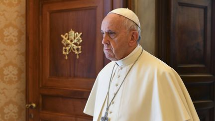 Le pape François au Vatican, le 18 mai 2018. (VINCENZO PINTO / POOL)