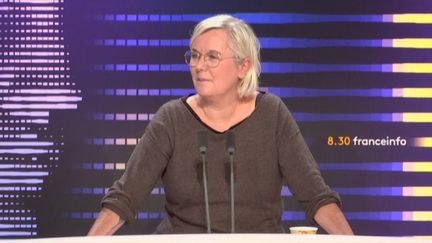 Marie Buisson, secrétaire générale de la branche éducation de la CGT, était dimanche 12 février l'invitée du 8h30 franceinfo. (franceinfo)