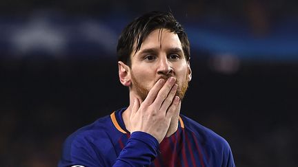 L'attaquant argentin Lionel Messi sous les couleurs du FC Barcelone lors d'un match de la Ligue des Champions à Barcelone le 14 mars 2018. (JOSEP LAGO / AFP)