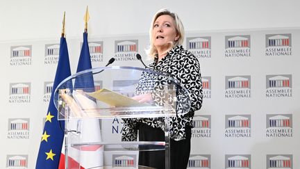 La députée du Rassemblement national Marine Le Pen à l'Assemblée nationale à Paris, le 2 août 2022. (ALAIN JOCARD / AFP)