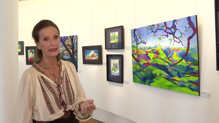 Dans ses tableaux, Hortense Häussling-Fourneau veut "transmettre l'énergie de vie". (C. Etchegaray / France Télévisions)