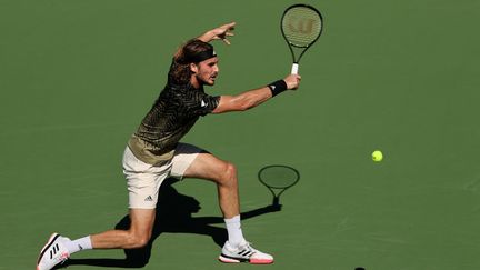 Stéfanos Tsitsipas a été battu par&nbsp;Nikoloz Basilashvili en quarts de finale du Masters 1000 d'Indian Wells, vendredi 15 octobre. (CLIVE BRUNSKILL / GETTY IMAGES NORTH AMERICA)