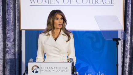 Melania Trump a remis les récompenses du Prix international des femmes de courage, à Washington (Etats-Unis), le 29 mars 2017. (SAMUEL CORUM / ANADOLU AGENCY / AFP)