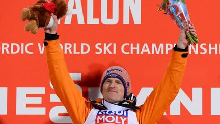 Severin Freund, champion du monde à Falun (JONATHAN NACKSTRAND / AFP)