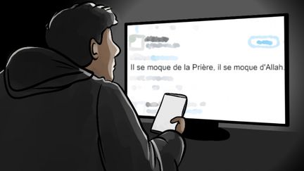 Le 25 septembre 2020, Anzorov se met en chasse, cherchant clairement des cibles sur Twitter, des personnes qui, selon lui, ont insulté l’islam et le prophète, et qu’il pourrait punir. (NICOLAS DEWIT / RADIO FRANCE)