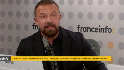 Olivier Widmaier-Picasso, petit-fils de Pablo Picasso et de Marie-Thérèse Walter, était l'invité de franceinfo le 21 septembre 2021. (CAPTURE ECRAN / FRANCEINFO)