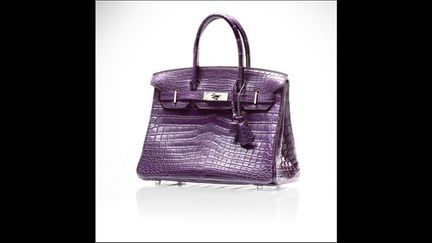 Sac &quot;Birkin&quot; en crocodile niloticus améthyste mat. 2011.
 (Hermès)