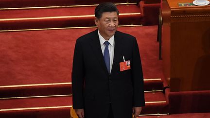 Le président chinois Xi Jinping au congrès du parti communiste, le 25 mai 2020. (NOEL CELIS / AFP)