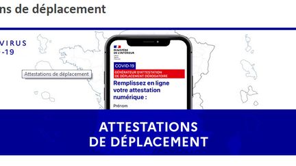 Les attestations de déplacement pour le second confinement ont été mises en ligne, le 29 octobre 2020.&nbsp; (WWW.INTERIEUR.GOUV.FR)