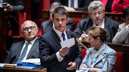 &nbsp; (Manuel Valls, mardi, lors de la séance de questions au gouvernement à l'Assemblée nationale © MaxPPP)