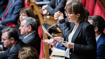 Aurore Bergé, députée La République en marche, le 20 février 2018 à l'Assemblée nationale. (MAXPPP)