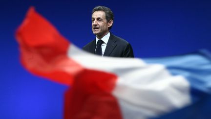 Nicolas&nbsp;Sarkozy, le 28 f&eacute;vrier 2012 &agrave; Montpellier (H&eacute;rault). (ALAIN ROBERT / APERÇU / SIPA)