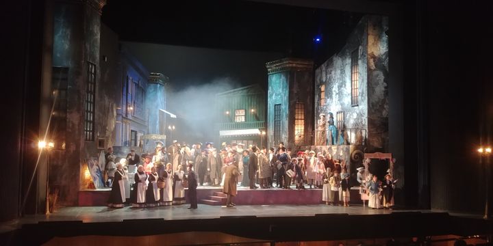 Performance of the opera "Bohemian" by Giacomo Puccini at the Janáček Theater in Brno. This theater is the largest existing monument in honor of the composer whose statue dominates visitors at the pediment of the theater (EMMANUEL LANGLOIS/FRANCEINFO)