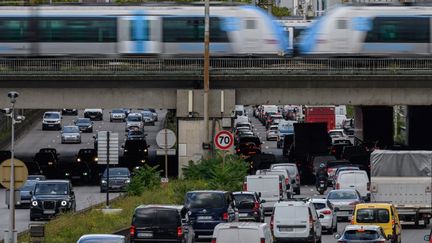 Une portion du boulevard périphérique parisien, le 12 septembre 2024. (ED JONES / AFP)