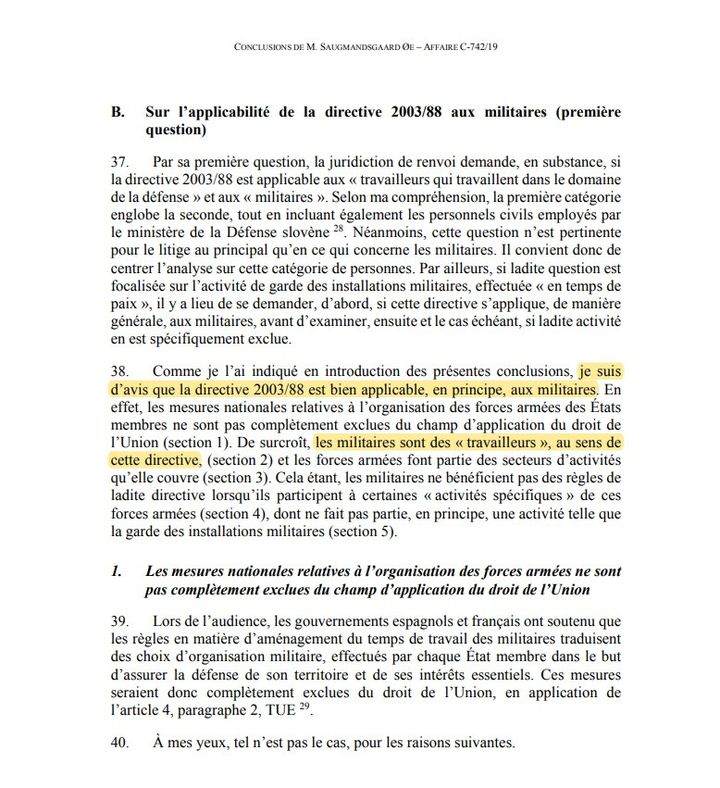 Un extrait des conclusions de l'avocat général près la CJUE (CAPTURE D'ECRAN CJUE)