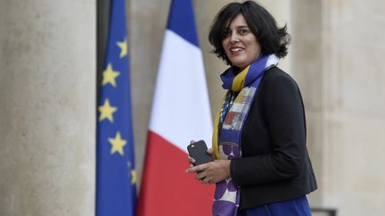 La ministre du Travail,&nbsp;Myriam El Khomri, arrive le 10 janvier 2017 à l'Elysée pour les vœux présidentiels aux représentants syndicaux et patronaux. (STEPHANE DE SAKUTIN / AFP)