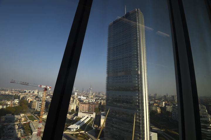 La Allianz Tower de Milan, signée Arata Isozaki et Andrea Maffei.
 (MIGUEL MEDINA / AFP)