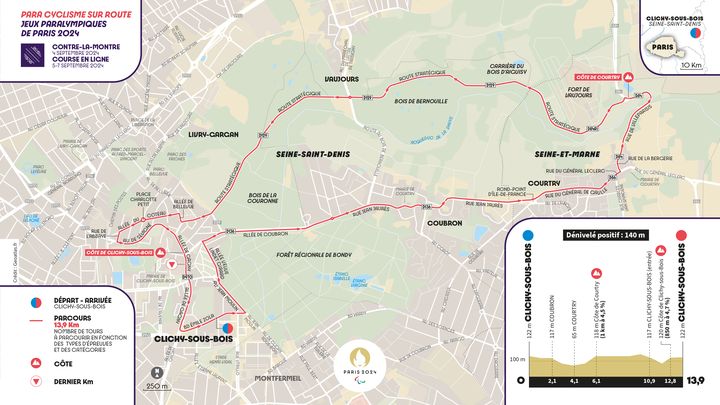 Les courses des circuits du contre-la-montre et de la course en ligne des Jeux paralympiques de Paris 2024, auront lieu en Seine-Saint-Denis, notamment à Clichy-sous-Bois. (Paris 2024)