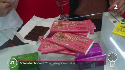 Du chocolat lors de la 25ème édition du Salon du chocolat à Paris. (France 2)