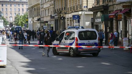 La rue Victor Hugo à Lyon le 25 mai 2019,&nbsp; au lendemain de l'explosion d'un colis piégé. (JOEL PHILIPPON / MAXPPP)