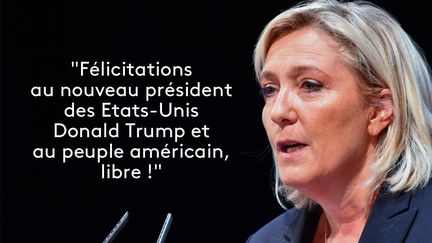 La présidente du Front national, Marine Le Pen, sur Twitter, le mercredi 9 novembre, avant l'annonce des résultats définitifs. (AFP)