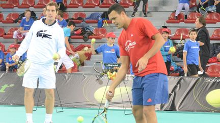 Jo-Wilfried Tsonga-Richard Gasquet, un potentiel 8es de finale à Paris Bercy. (BORIS MASLARD / MAXPPP)